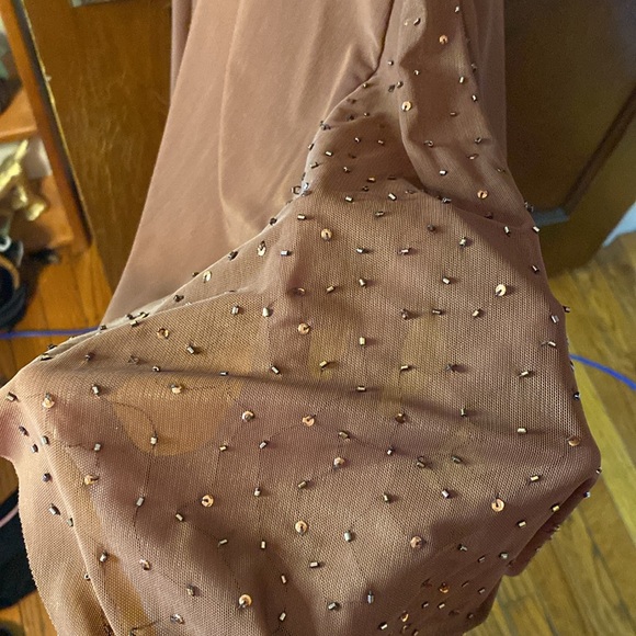 Brand new Laundry by Shelli Segal brown beaded and ruched evening dress 😍😍😍 - Picture 13 of 16